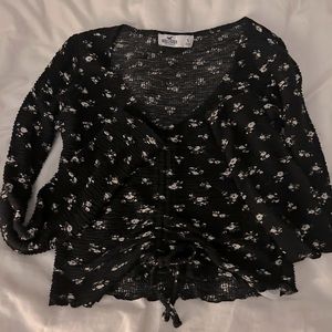 Hollister ruched longsleeve S black